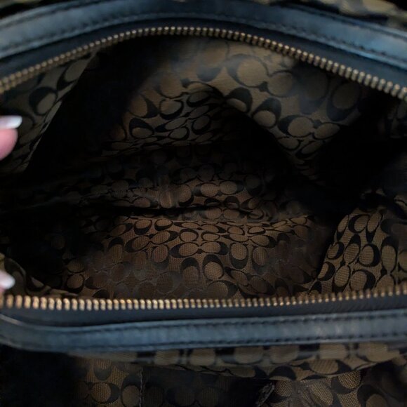 Coach Madison Carlyle Black Leather Shoulder Bag Gold Turnlock - Picture 12 of 14